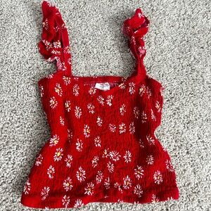 Red floral tank top ❣️